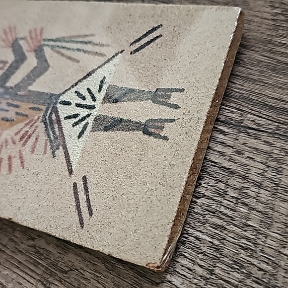 Vintage 1970's Navajo Hunchback Painting Unframed Signed Native American - Picture 3 of 8